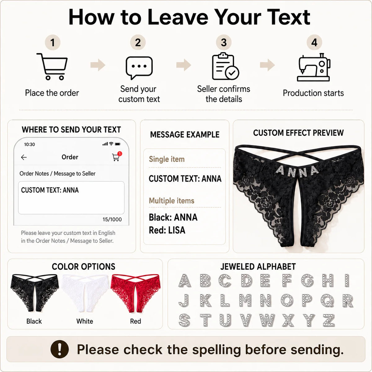 1PC Sexy Women's Thongs Tie-Side Open-Crotch Design Customizable Women's Underwear Comfortable Lace Panties