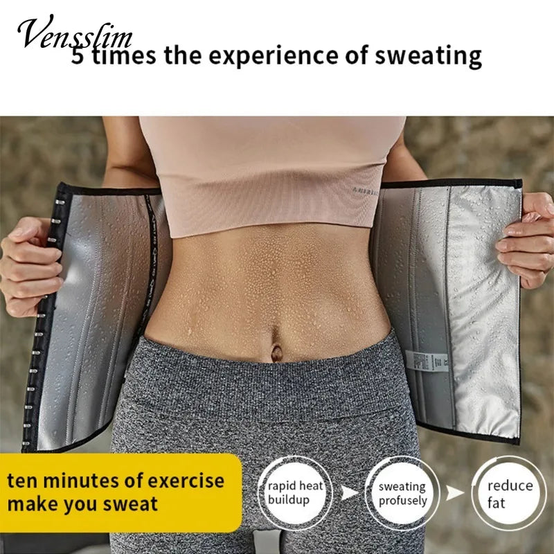 Vensslim Waist Trainer Belt for Women Slimming Waist Trimmer Corset Belly Body Shaper Band Sauna Sweat Girdle with Sauna Effect