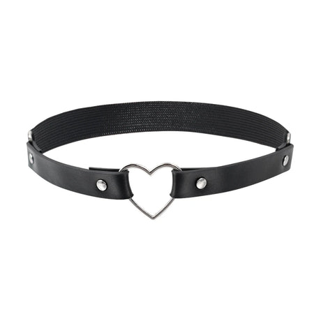 Punk Black Heart Leather Sword Belt Waist Garter Handmade Body Bondage Sexy Leg Suspenders Harness Stockings Belts for Women