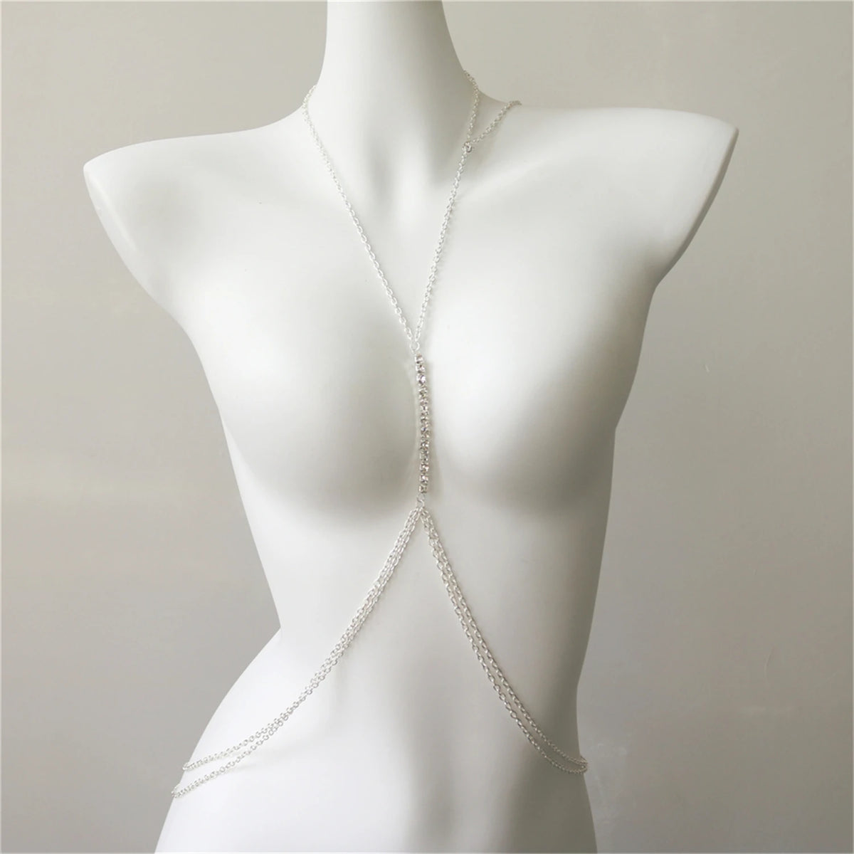 1pcs Summer New Fashion Rhinestone Body Chain Chest Chain Women's Beach Bikini Sexy Body Jewelry Nightclub Party Underwear Gift