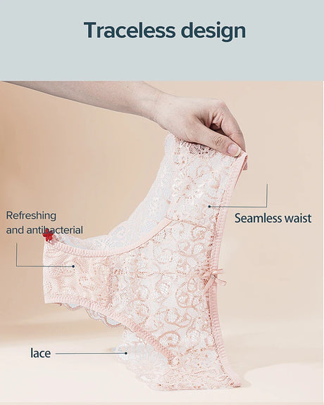 Women's Panties Sexy Lace Transparent Underwear Hollow Out Female Low Waist Briefs Breathable Lingerie Intimates Underpants