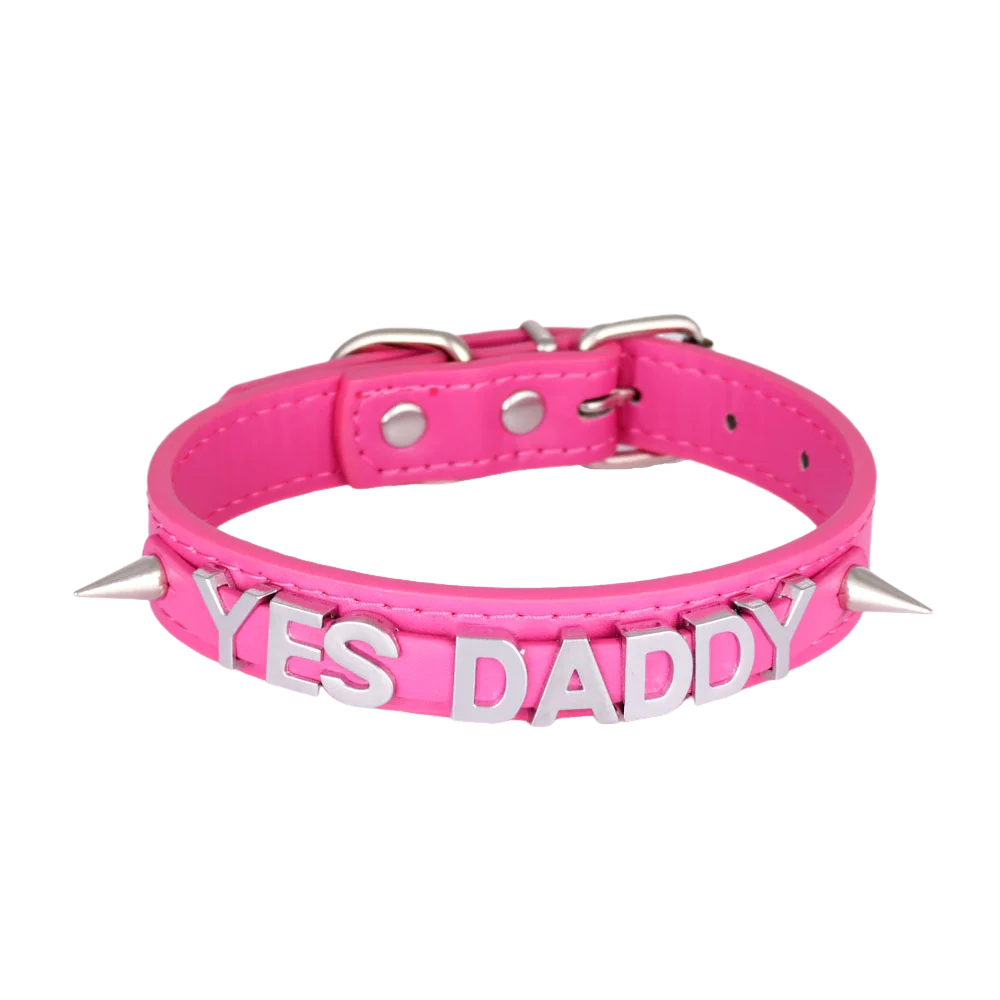 Lovely Personalized Letters Choker Women Leather Collar Punk Chocker Custom Name Bling Crystal Jewelry Cosplay Necklace