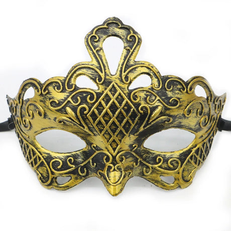 1PC Masquerade Mask Vintage Prince Mask Black Antique Copper Half Face Mask Plastic Retro Crown Masks Women Party Decoration