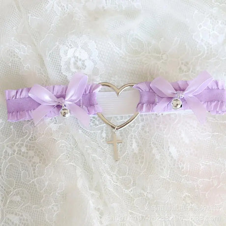 Y1AC Garter Belt for Cross Pendant Bowknot Leg Ring Thigh Sexy Harajuku