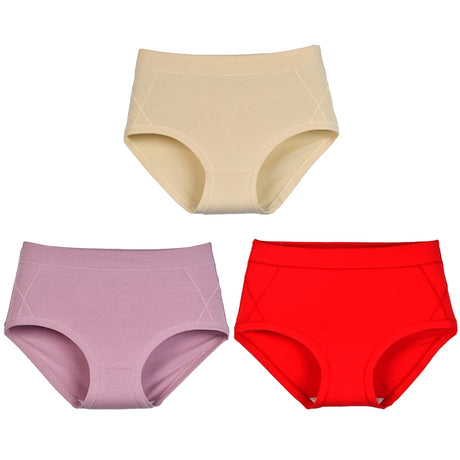 3Pcs Women's Cotton High Waist Panties Underwear Female Large Intimate Lingerie Briefs Woman Underpants Panty Panti New 2025