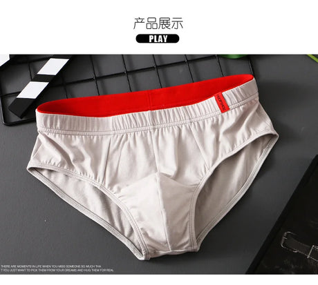 1/3 PCS Solid Cotton Briefs Men's Convex Pouch Panties Youth Fasion Low Rise Breathable Men's Comfortable Underwear Solid Color