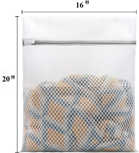 3Pcs Durable Honeycomb Mesh Laundry Reusable Washing MachinesBags clothes lingerie bra for Delicates 12 x 16 Inches (3 Medium)