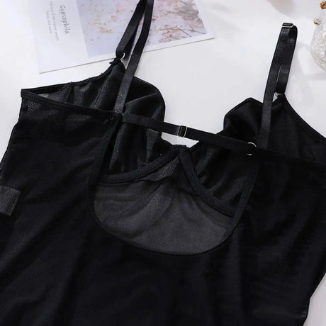 Sexy One Piece Bodysuit Glove Bandage Perspective Mesh Tight Fitting Slim Fit High Strecth Women Rompers Polychrome Fashion RAE3