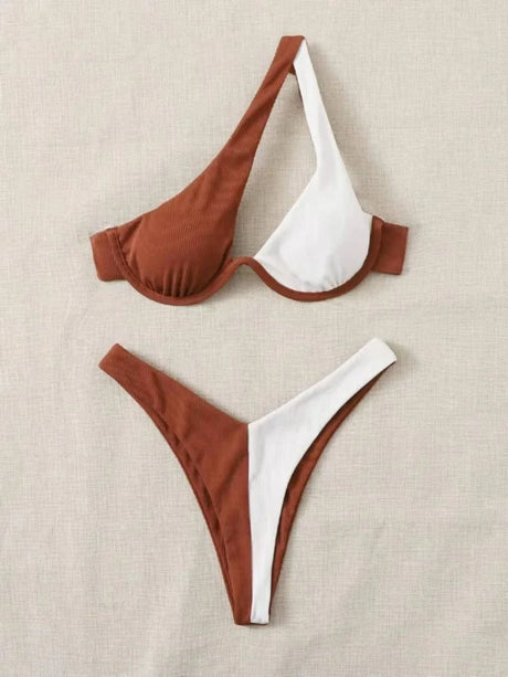 Sexy Bikinis Swimsuits Cut Out Women's Swimwear 2025 One Shoulder Biquini High Cut Bathing Suits Push Up Beach Bikini Set