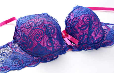 Sexy Lace Push Up Bra for Women - Underwire Demi Cup Lingerie - Comfortable Wireless T-Shirt Bras Ultra Thin Breathable Support