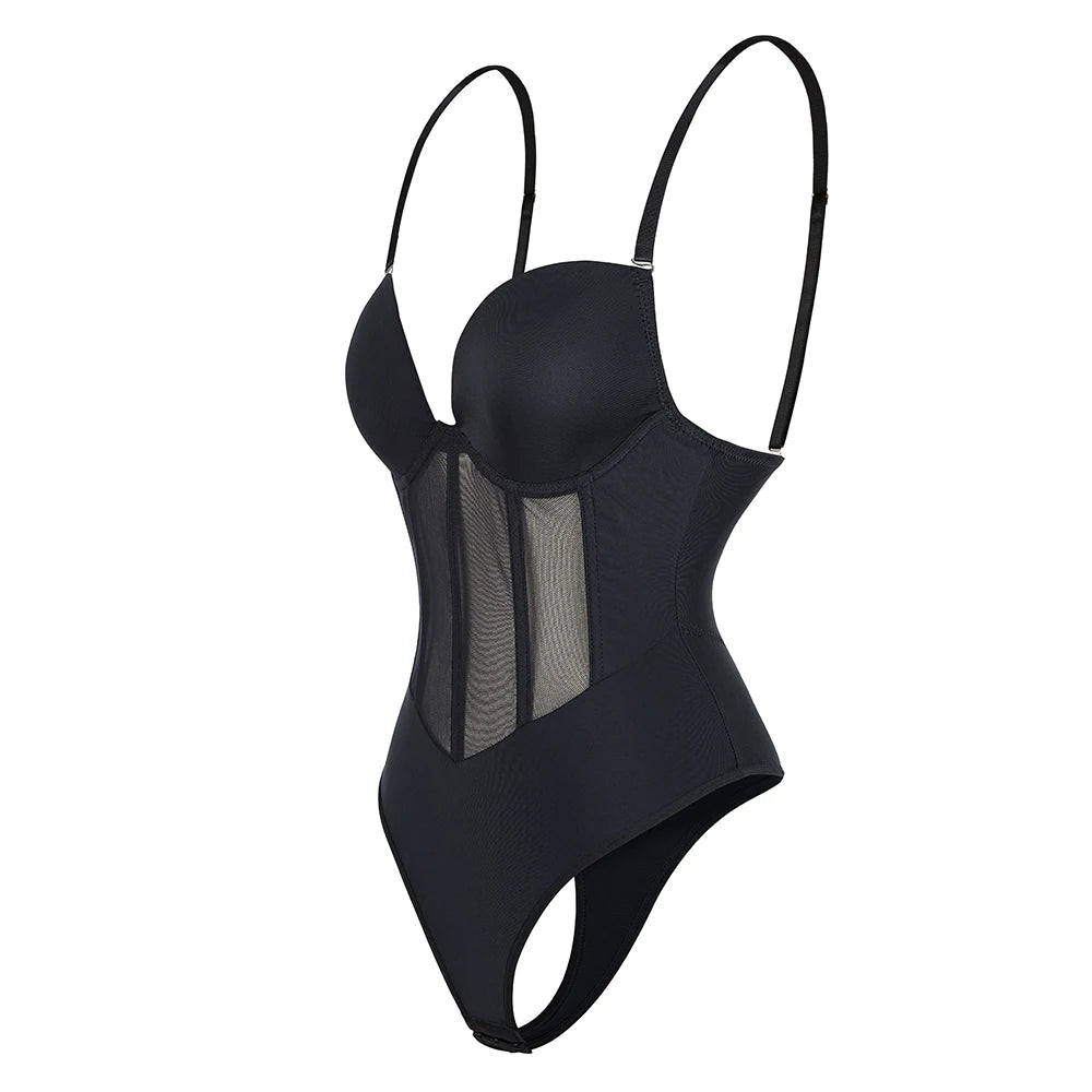 Sleeveless Halter Bodyshaper Bodysuits Women Sexy Bones Waist Trainer Corsets Backless Shapewear Slim Underwear Outfit Jumpsuits
