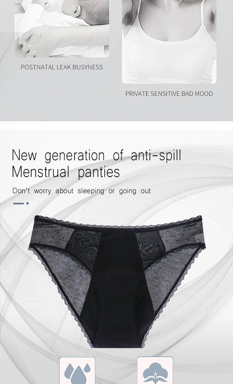 Bamboo Comfortable women's period panties 4 layer leak-proof absorbent menstrual period underwear postpartum incontinence briefs