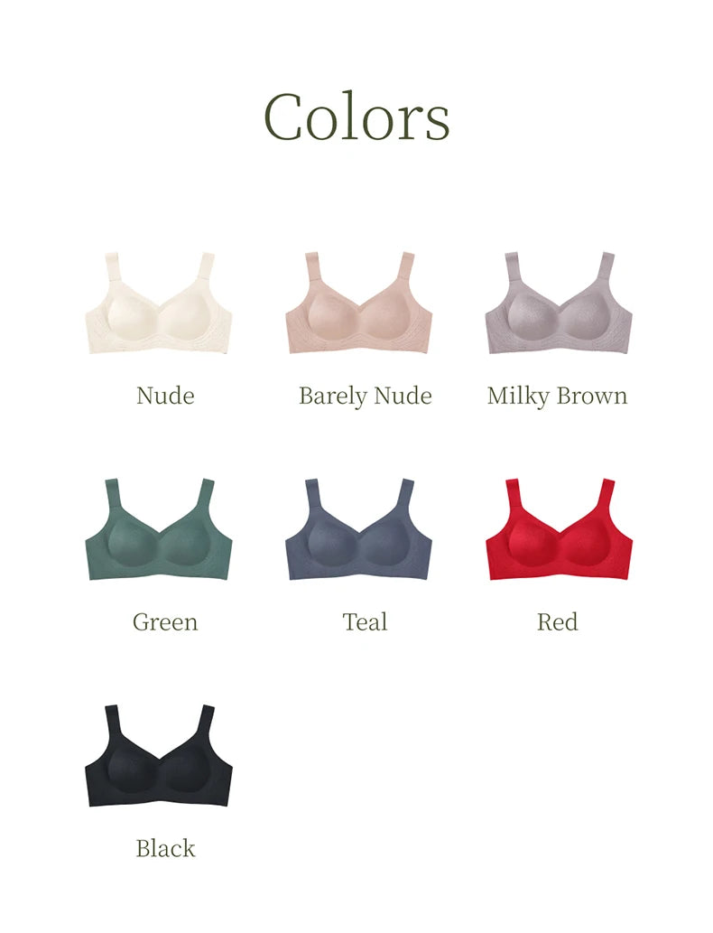 SUJIIN Wireless Seamless Bras for Women Minimizer Invisible Padded Push Up Bras Comfort Soft Support Anti-sagging Bralette Bh