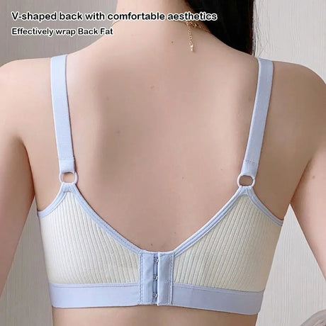 Double Buckle Nursing Bra Anti-sagging Breathable Pregnancy Bralette Pure Cotton Comfortable Nursing Bralette for Breastfeeding