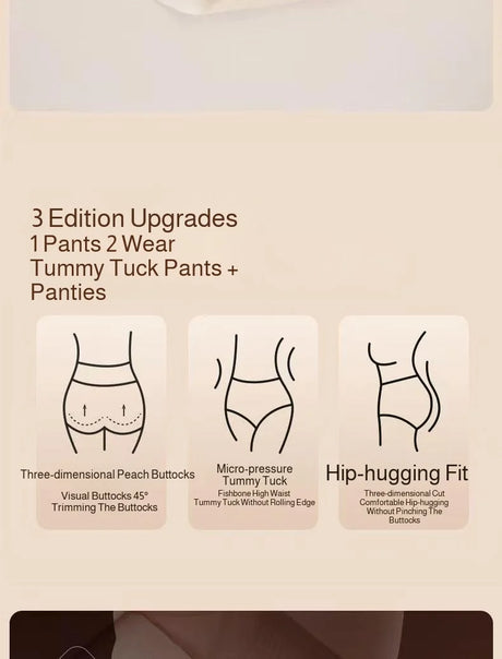 Seamless Shaping High Waist Panties Butt Lifting Tummy Control No Wedgie Yoga Women 10A Antibacterial Breathable Briefs
