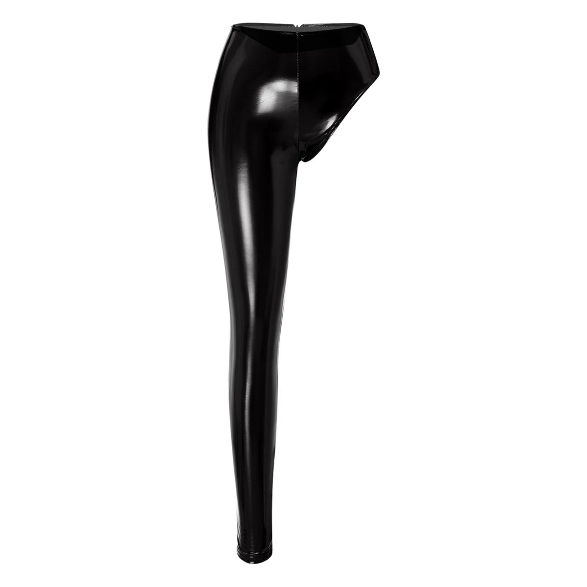 Womens Patent Leather Single-leg Pants Clubwear Glossy High Waist Leggings Tights Trousers for Rave Nightclub Party Pole Dance