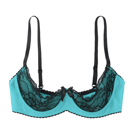 Women Sexy Open Cups Bra Exposed Nipples Lingerie Tops Adjustable Straps Underwire Lace Push Up Brassiere Underwear Nightwear