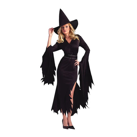Halloween Witch Costumes for Women Adult Fantasy Black Dress UP Party Carnival Performance