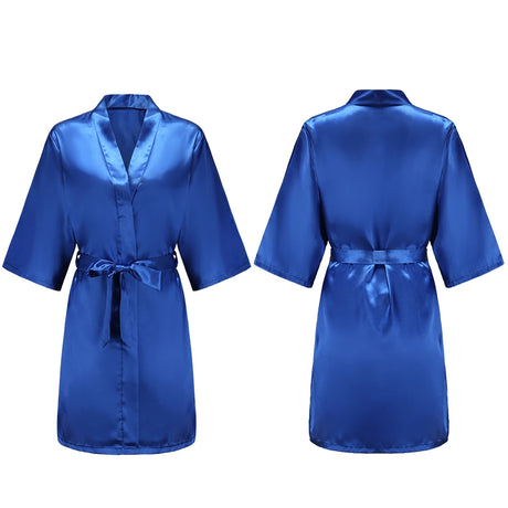 Women's Pure Short Silky Robes Bridesmaid Bride Party Satin Robes Sleepwear