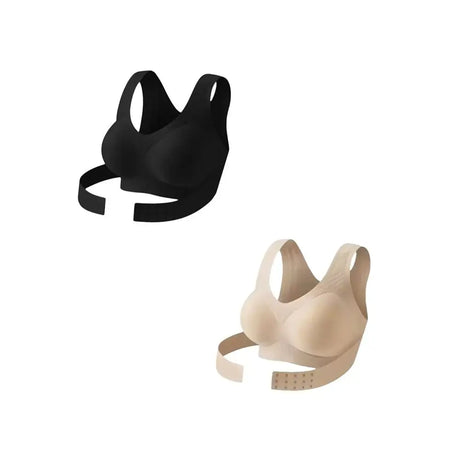 Posture Corrector Seamless Push Up Bra Cross Back Anti-sagging Front Closure Bra Lingerie Shockproof Gathered Wireless Bra Lady