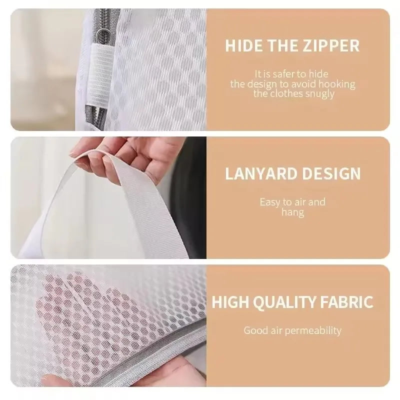 Laundry Hand Bags Reusable Washing Machine Clothing Care Wash Bag Mesh Net Bra Socks Lingerie Underwear Laundry Storage Upgraded