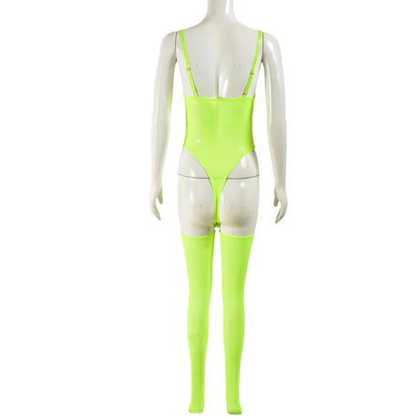 Toucheart Erotic Dress with Leg Socks Mesh See-through Patchwork Seductive Body Shaping Backless Women Intimate Hollow Dress Set