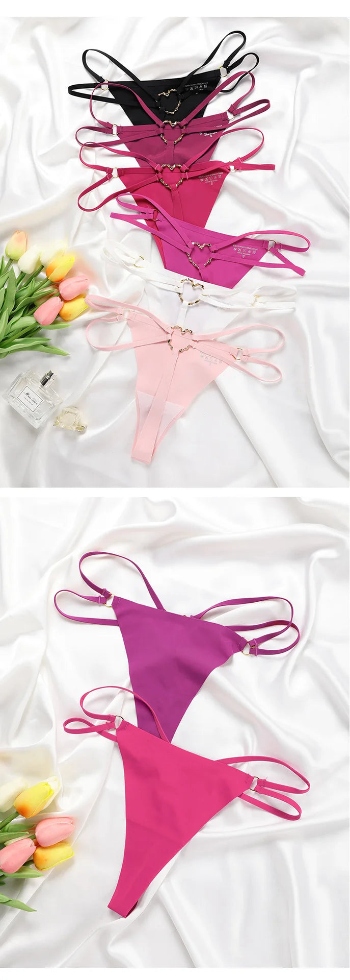 Iron Ring Sexy Women G String Briefs Ice Silk Panties Girls Underwear Thong Underpants Seamless Lingerie Plus Size S-XL