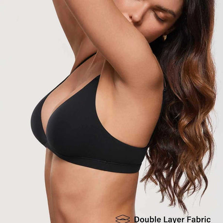 Triangle Non-paded Bralettes Women Wireless Deep V Bras Plunge Unlined No Underwire Brassiere Seamless Comfortable Everyday Bras