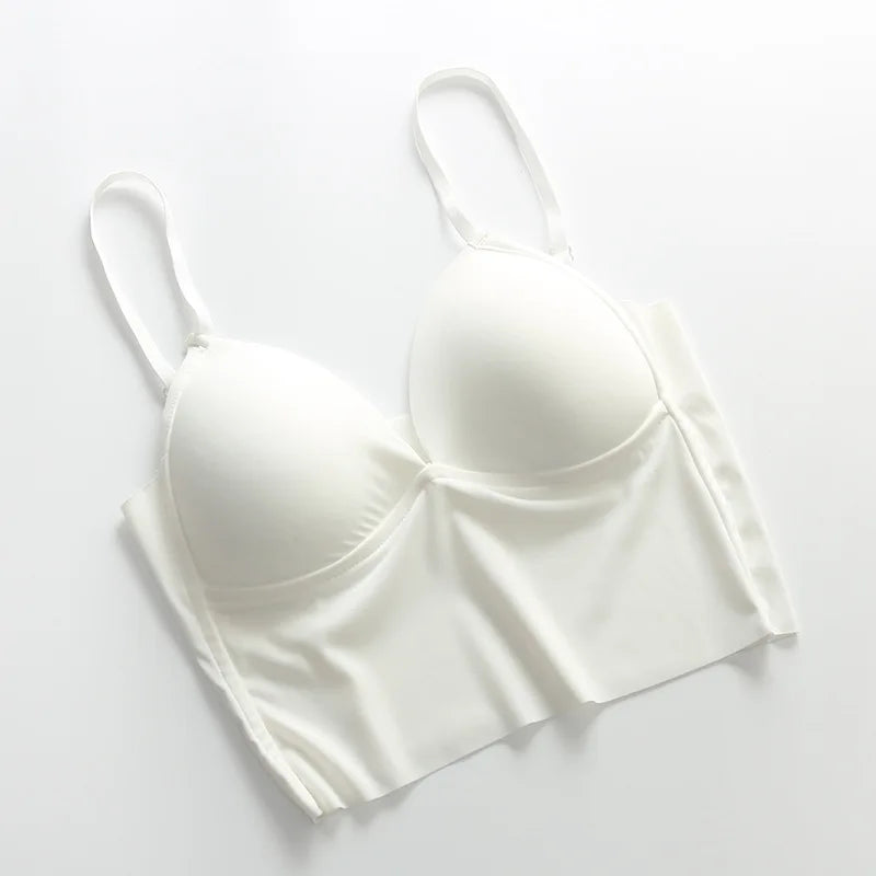 Sexy solid color crop tops sports spaghetti strap tanke top women built in bra off shoulder sleeveless omighty camisole hot