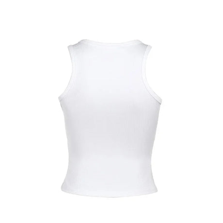 Creative Metal Decoration Tank Tops Women Edgy Clothes Y2k Accessories Sleeveless Crop Top Slim Fit Ropa De Mujer Camison Verano