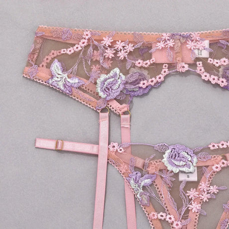 Diccvicc Floral Lingerie Embroidery Transparent Sexy Lace Women Underwear Bra Thong Exotic Apparel Erotic Outfits Intimate Set
