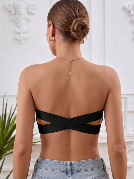 Solid Strapless Wireless Women's Bra Bralette Side Clasp Push up Bra Breathable Back Comfort Unpadded Bras
