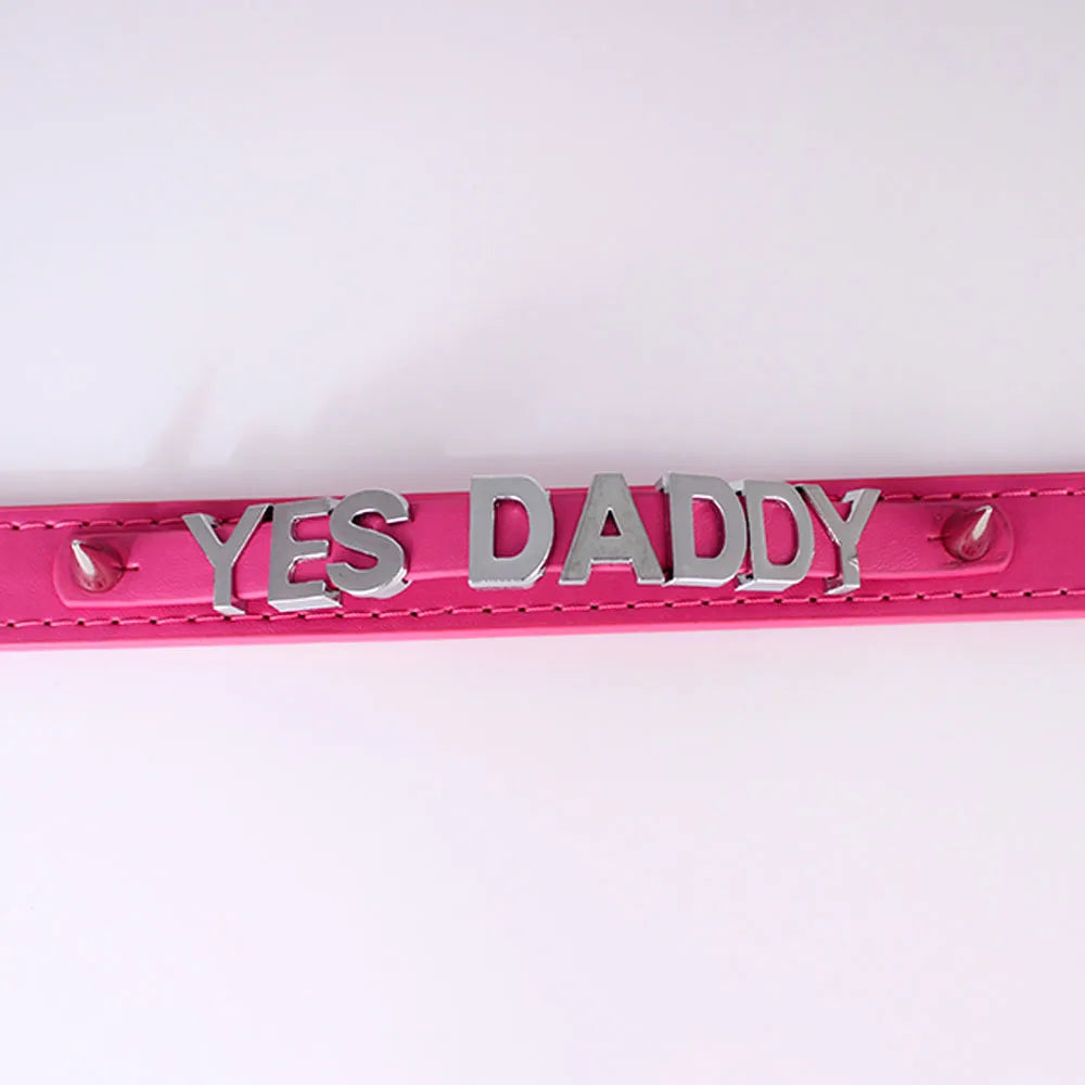 Lovely Personalized Letters Choker Women Leather Collar Punk Chocker Custom Name Bling Crystal Jewelry Cosplay Necklace