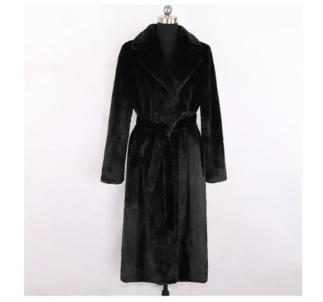 Mauroicardi Winter Long White Black Warm Thick Soft Flowy Fluffy Faux Fur Coat Women Sashes Loose Casual Furry Overcoat 2024