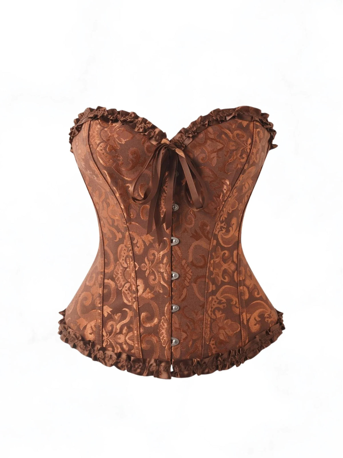 Women Bustier Corset Victorian Gothic Jacquard Front Busk Waist Cincher Halloween Party Wear