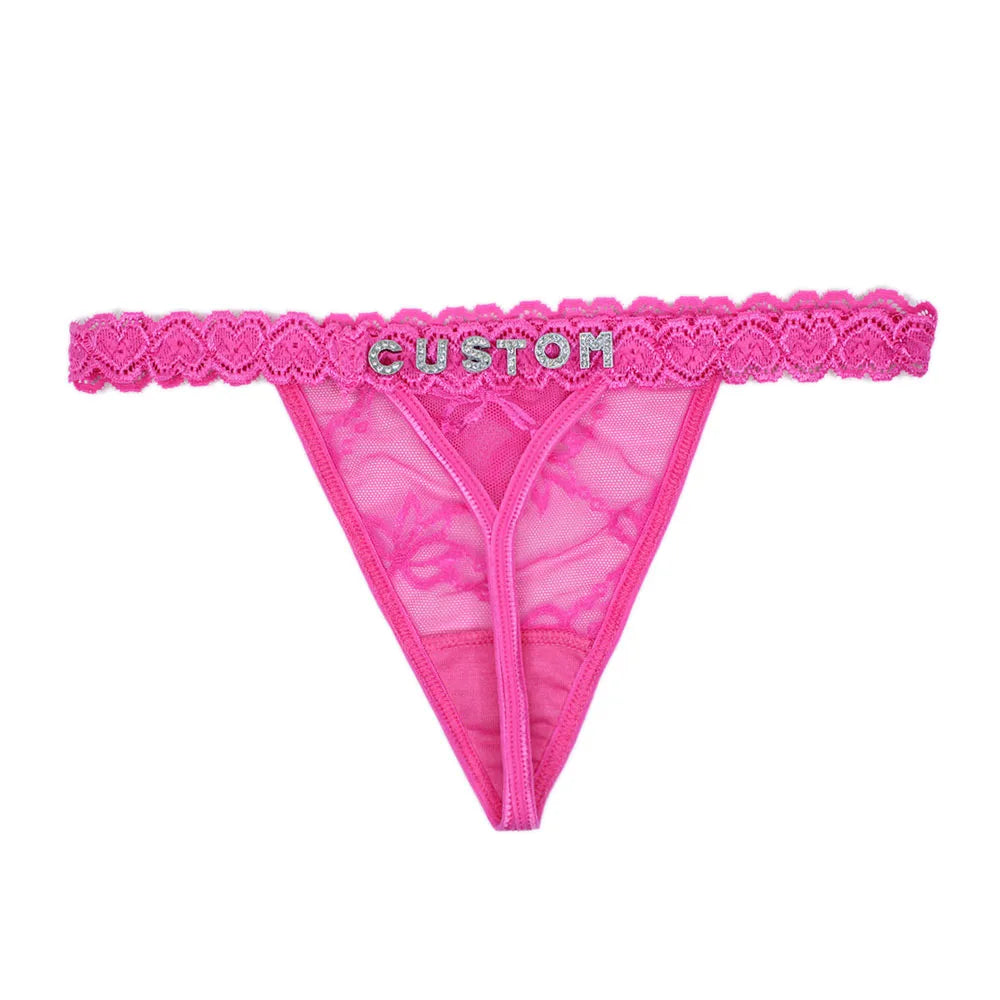 Custom Name Thong Panties Very Sexy Lace Underwear with Personalized Letters G-string Women Customized Gift for Hot Wife Lover