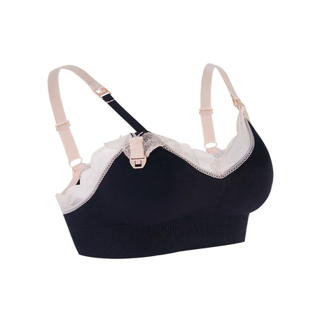 Wireless Front Open Nursing Bra Soft Lace Breathable Seamless Maternity Breastfeeding Bras Maternal Support For Pregnant Women