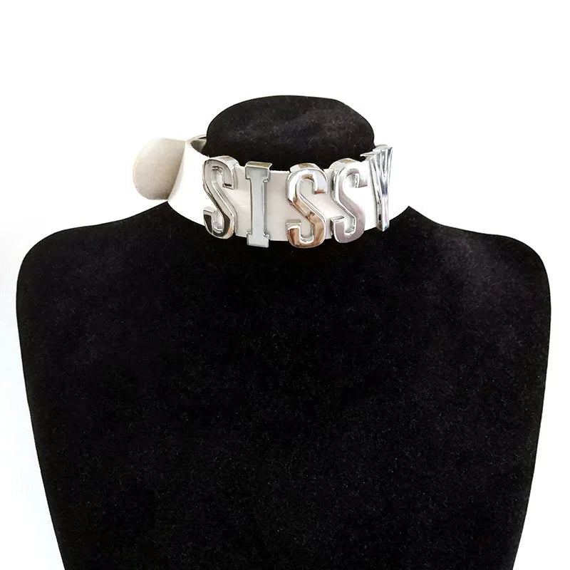 30MM Soft Faux Leather Collars Goth Sexy Customized Letters MEOW Choker Necklace Punk Personalized Role Age Cosplay Jewelry