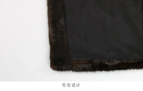 Nerazzurri Autumn Winter Extra Long Thick Warm Brown Fluffy Faux Mink Fur Coat Women Luxury Elegant Chic Furry Overcoat 2024