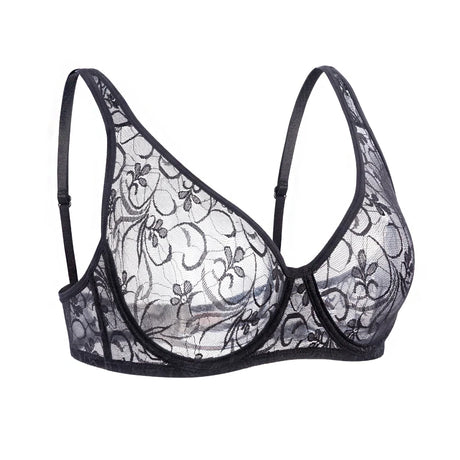Plus Size Sexy Lace Bras For Women Underwired BH Hollow Out Bra Bralette Womens Underwear Delicate Embroidery Lingerie Brassiere
