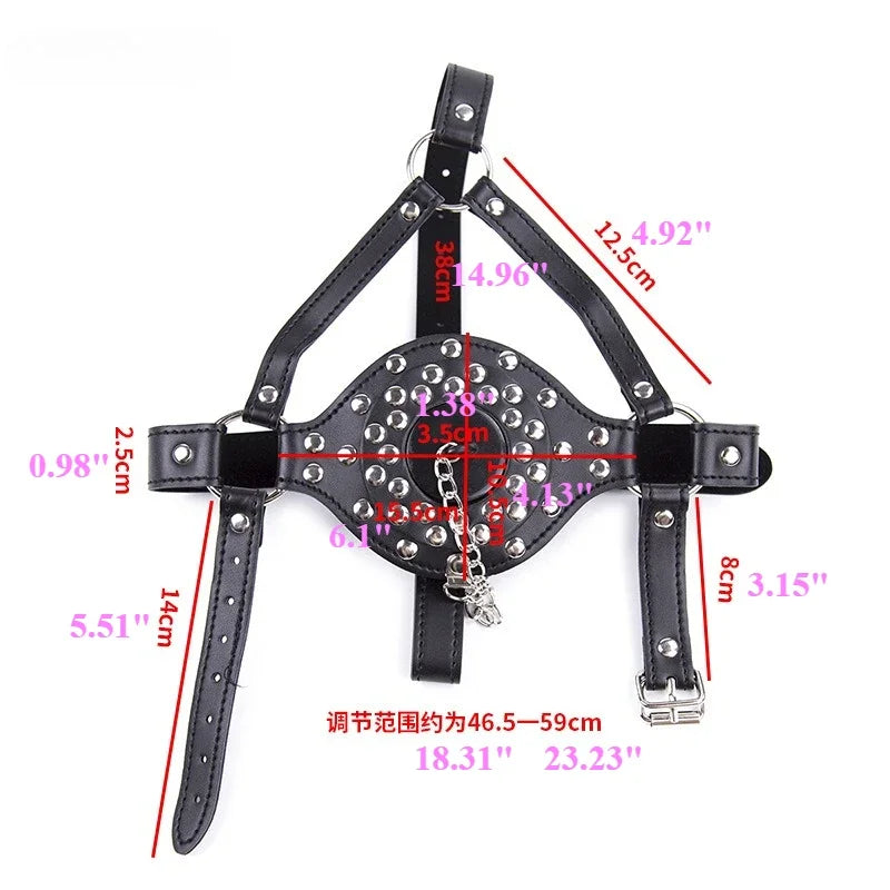 SM Harness Urinal Funnel Oral Enema Drool Mouth Plug Open Gag BDSM Penalty Mask Flirting Adults Erotic Games Gear