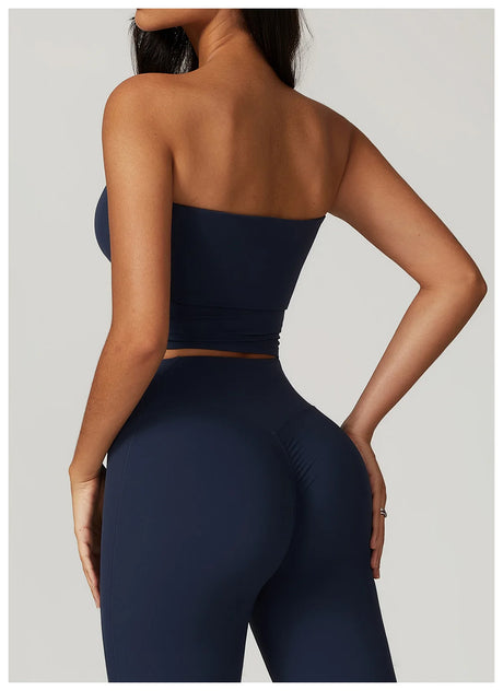 Strapless Yoga Vest for Women Sexy Beautiful Back Sports Bra for Women's Underwear Gym Shock-absorbing Quick Drying Fitness Top