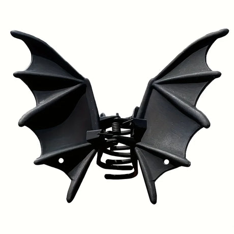 Gothic Bat Hair Clip Halloween Matte Black Gothic Punk-Style Animal Print Hairpin for Women, Elegant Party Hair Accessory