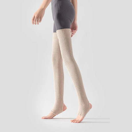 Women's Yoga Thigh-high Leg Warmers with Leg Protection, Long Tube Leg Coverings, Foot-stretching Knee-length Socks