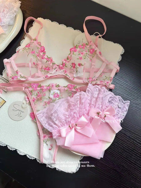 Sexy Sheer Lace Flower Embroidery Underwire Bra for Women, Large Breast Minimizer Anti‑Sagging Comfort Everyday Wear YEMOMO S‑XL