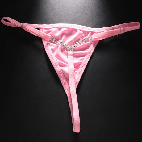 Sexy Rhinestone Thong Chain G String Underwear for Women Wholesale Beach Swimwear Adjustable Crystal Bikini Panties Jewelry Rave