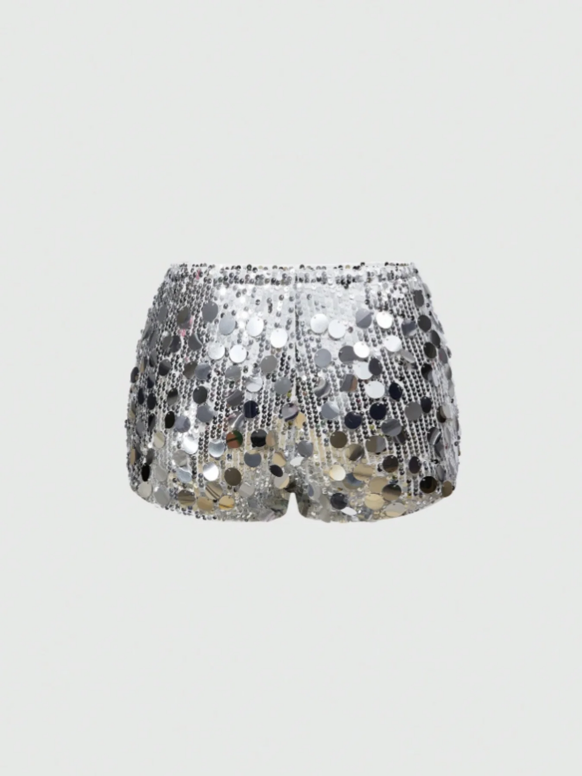 Women's Black Disc Sequin Mini Shorts High Waist Bodycon Shorts