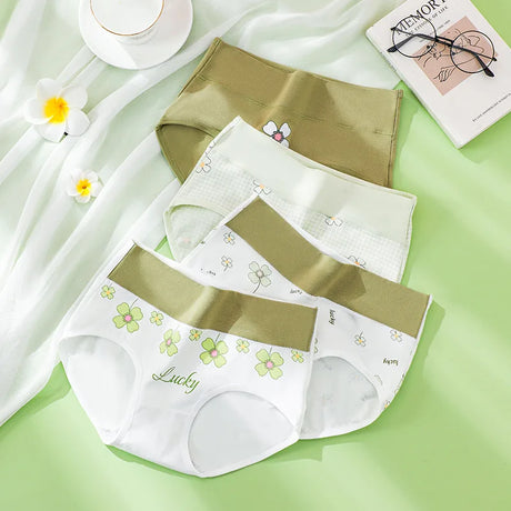 4Pcs Plus Size M-5XL Panties Women Cotton High Waist Slimming Underwear Seamless Girls Briefs Sexy Female Breathable Lingerie