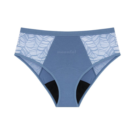 Moonful Women's Menstrual Panties High Waist Leak Proof 4 Layer Breathable Lace Period Underwear Girls Absorbent Brief