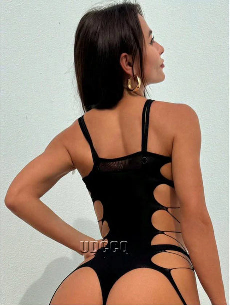 Sexy Sheer Sleepwear Babydoll BODYSUIT Mesh Body Stocking Intimate Catsuit Bodysuits plus size lingerie sexy underwear W110